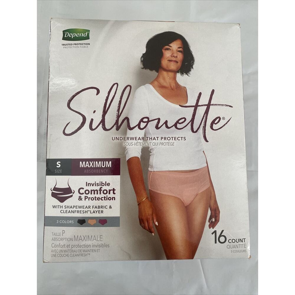 Womens Depends Silhouette Size Small 3 Colors Max Absorbency 16ct
